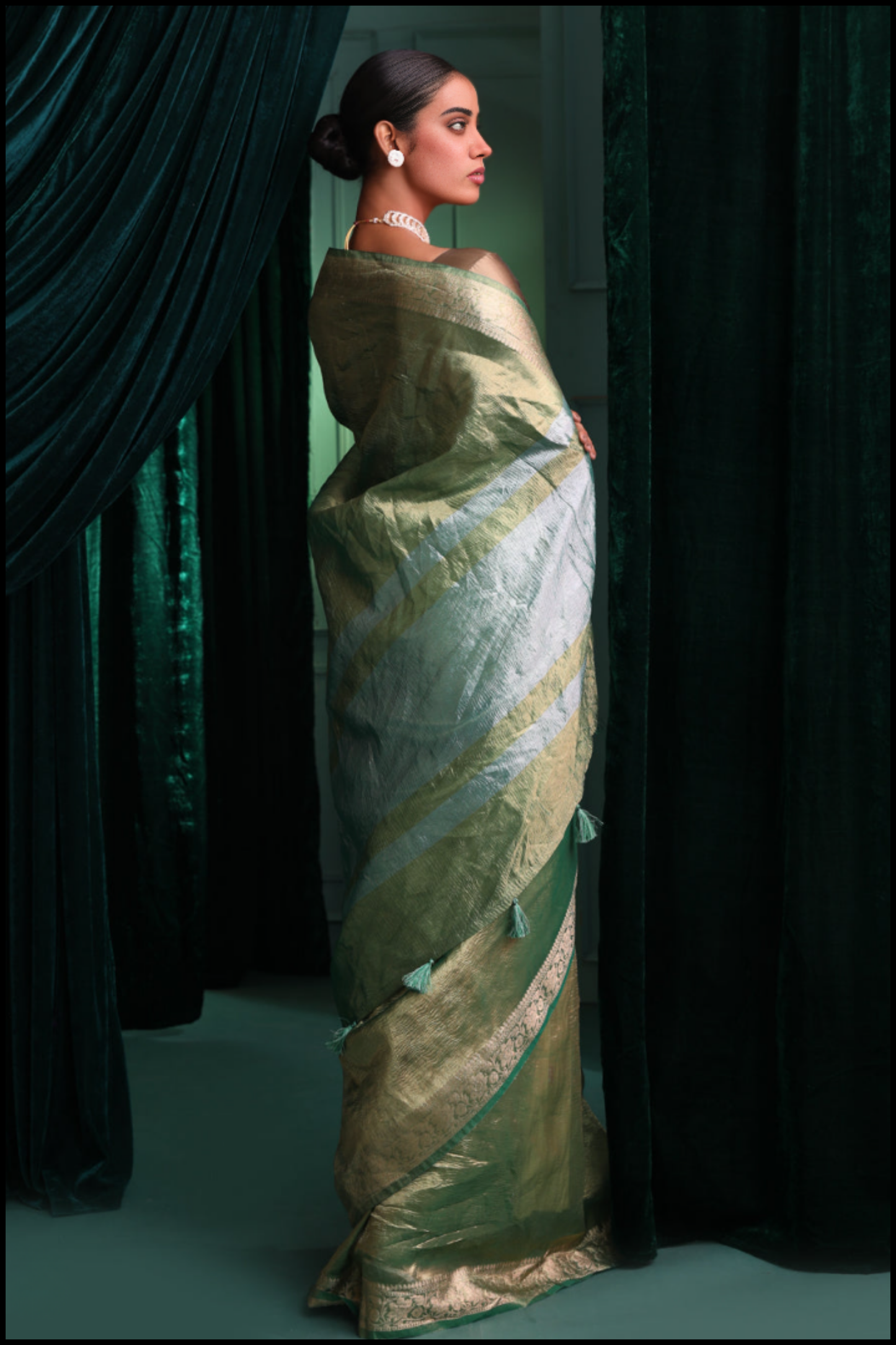 Green Tissue Banarasi Saree