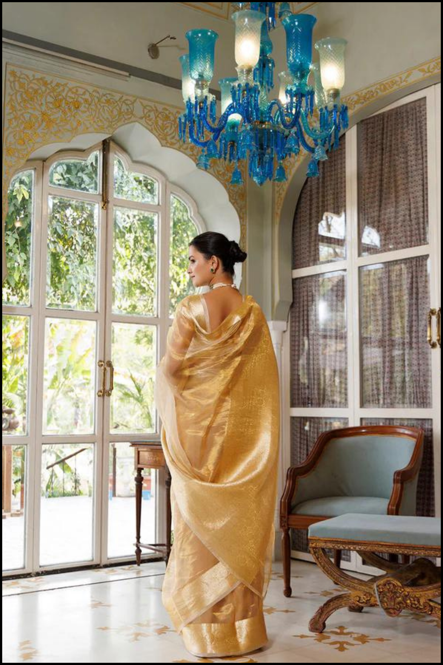 Pure Handwoven Tissue Silk Banarasi Saree- Gold