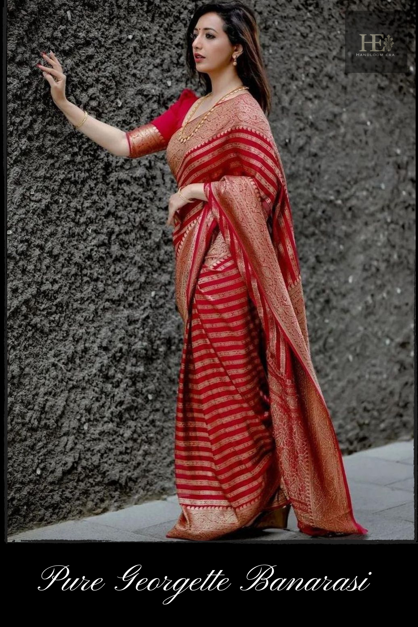 Red Georgette Khaddi Handloom Banarasi Saree