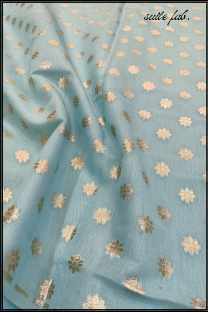 Pestol SkyBlue Cotton Unstiched Banarasi Suit