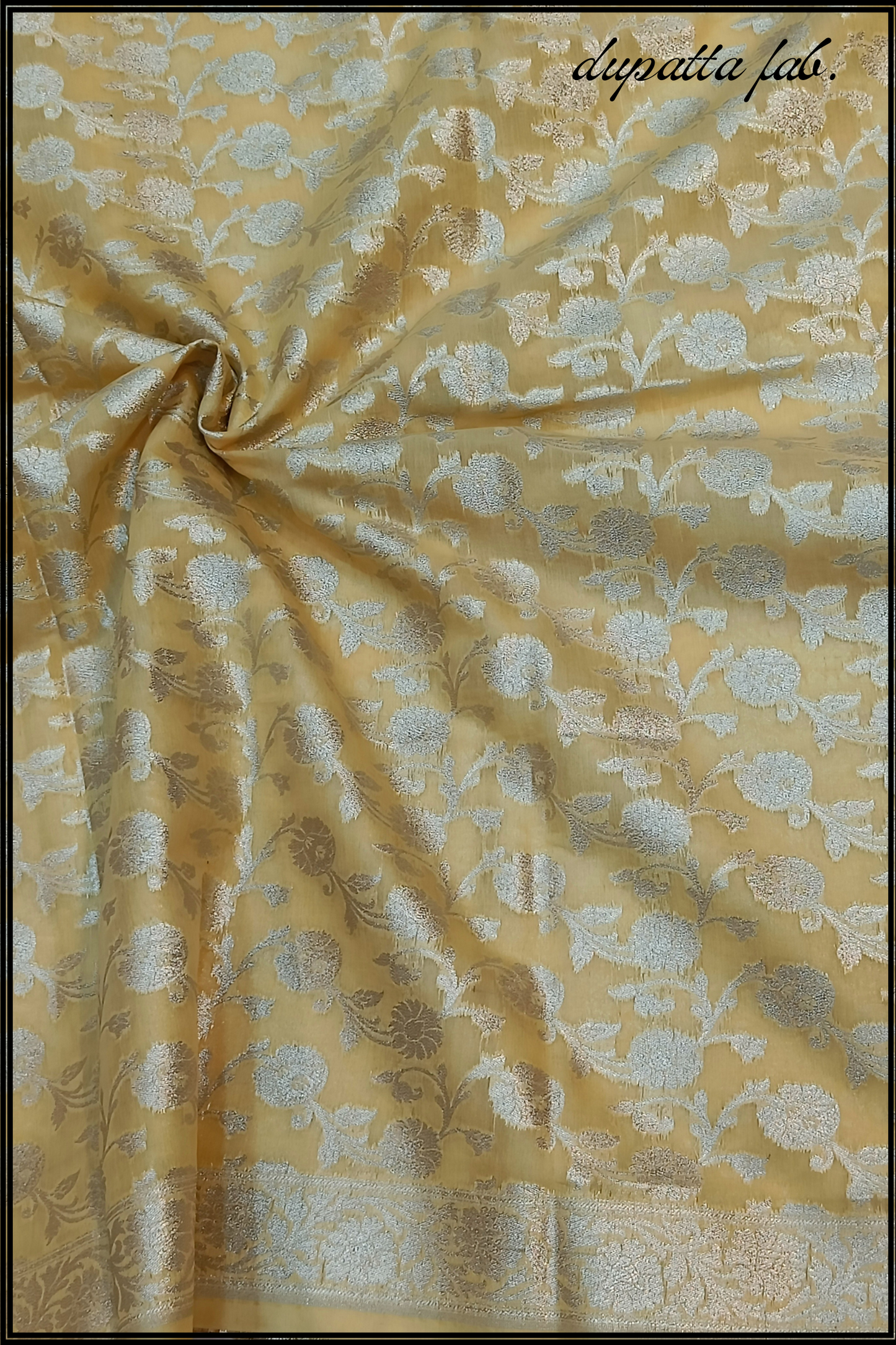 Pestol Yellow Cotton Unstiched Banarasi Suit