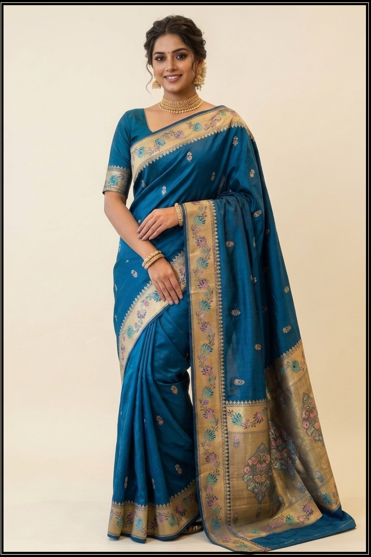 Royal Blue Banarasi Silk Saree