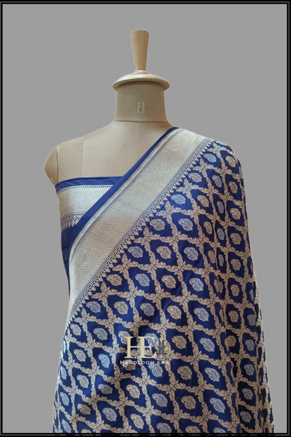 Pure Katan Silk Banarasi Handloom Saree - All over Jaal work