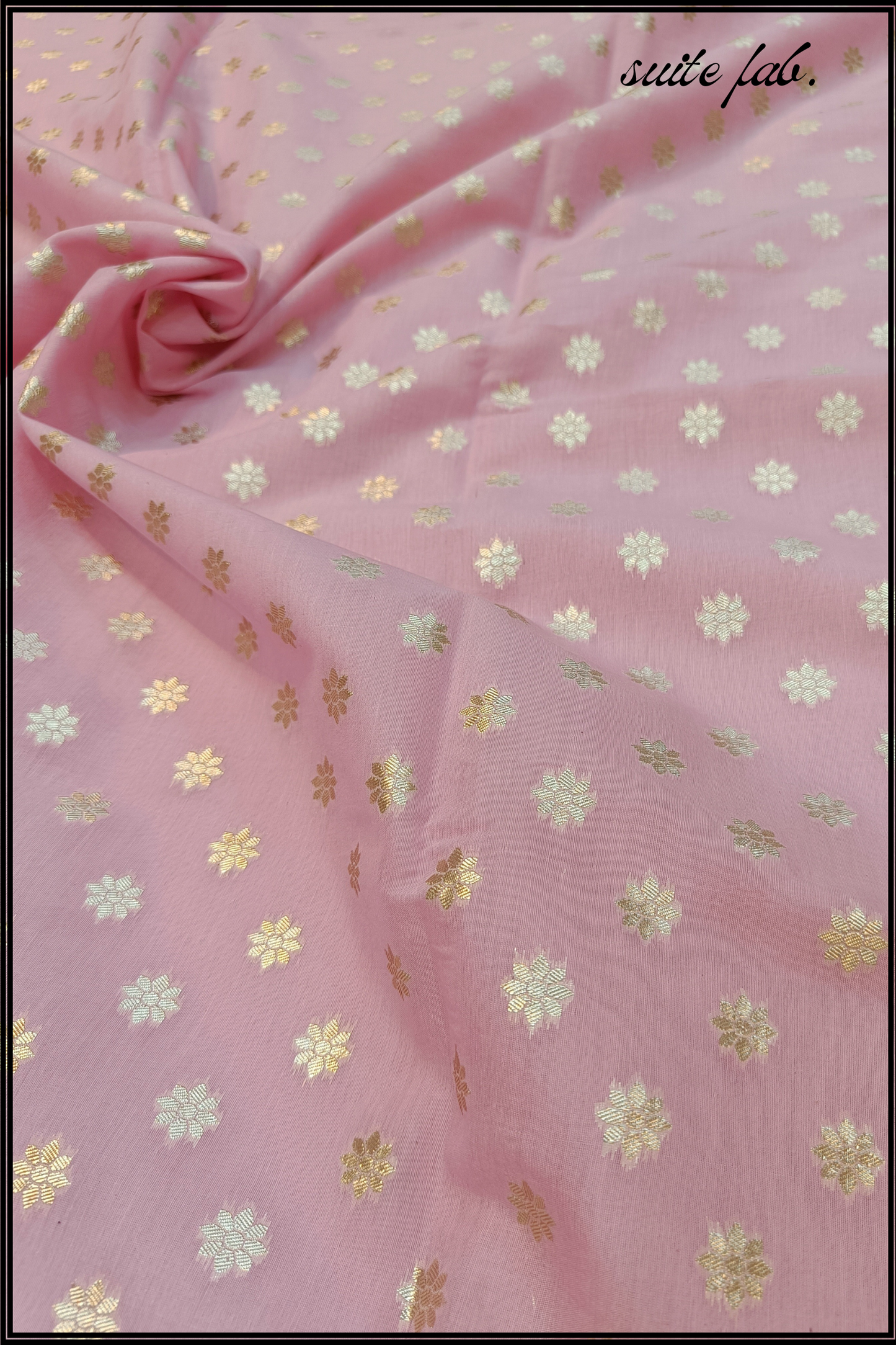 Pestol Pink Cotton Unstiched Banarasi Suit