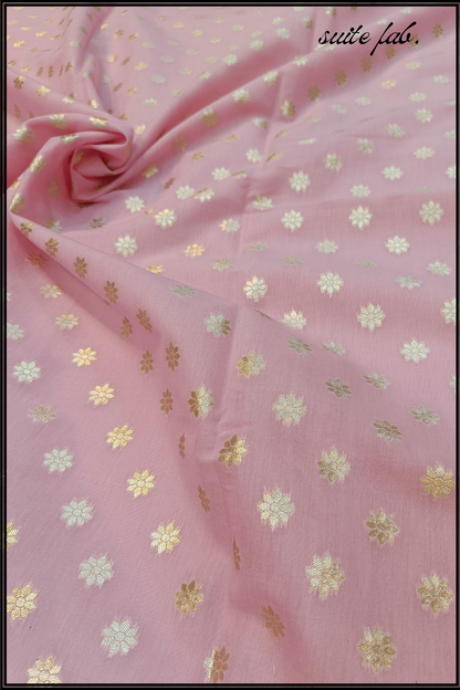 Pestol Pink Cotton Unstiched Banarasi Suit