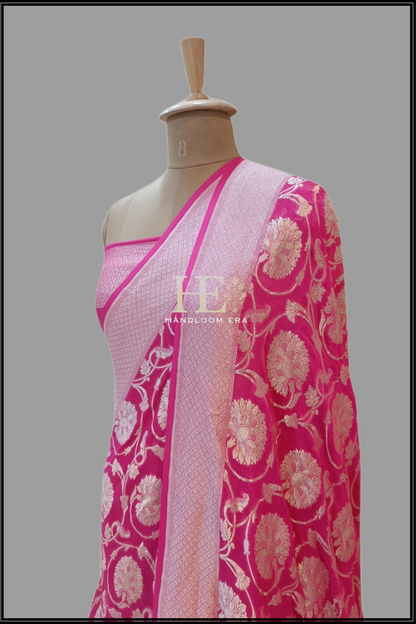 Khaddi Georgette Handloom Banarasi Saree