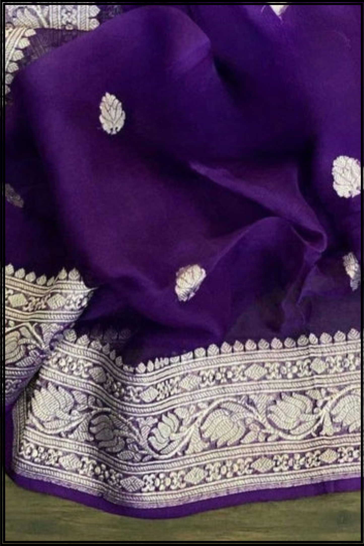 Purple Pure Chiffon Khaddi Banarasi Saree