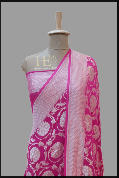 Khaddi Georgette Handloom Banarasi Saree