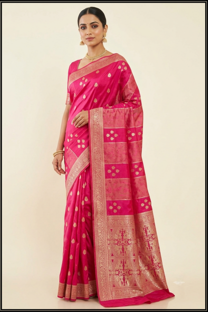 Rose Pink Fancy Banarasi Saree
