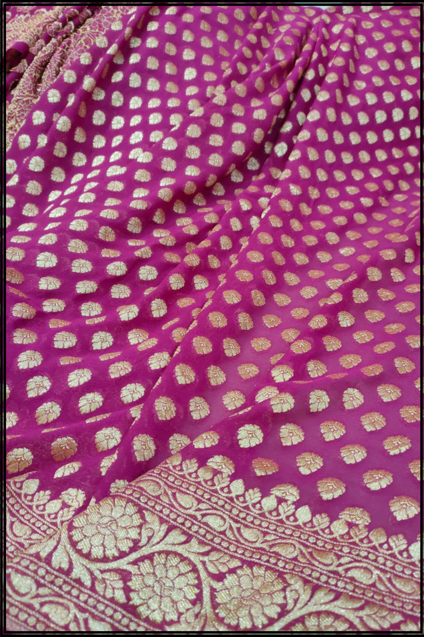 Purple Pure Georgette Banarasi Handloom Saree