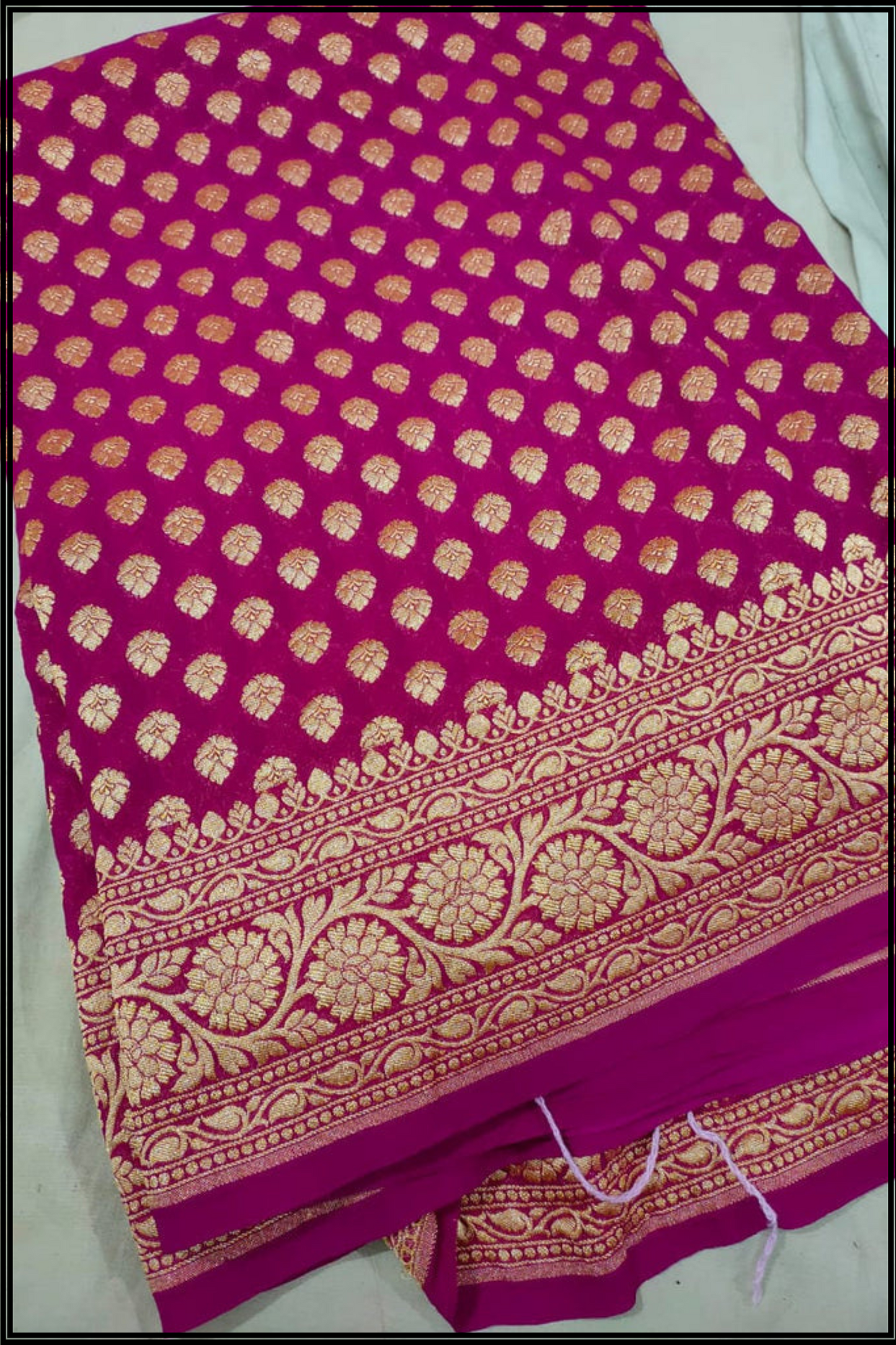 Purple Pure Georgette Banarasi Handloom Saree