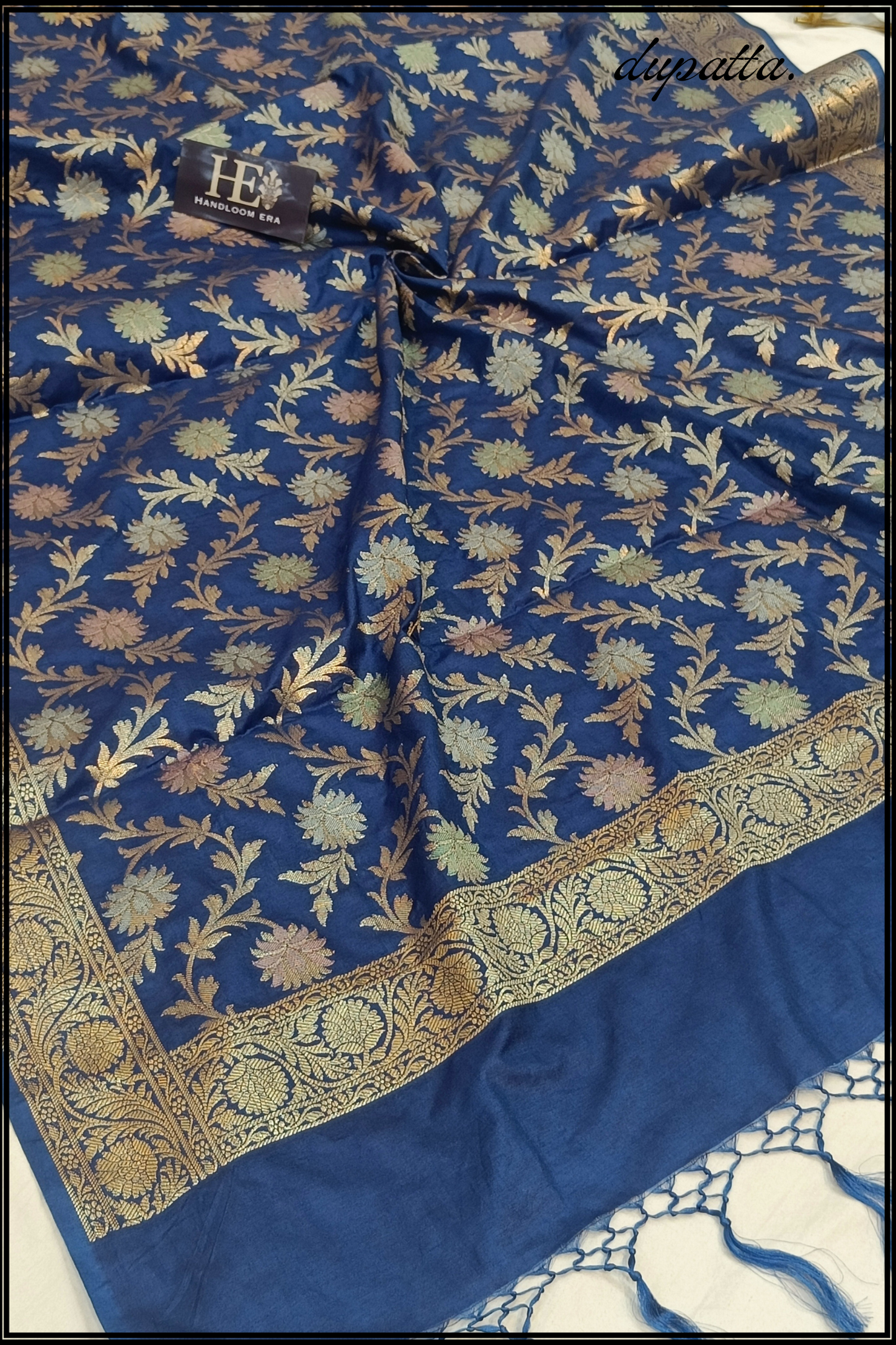 Nevi Blue Katan silk Banarasi suite