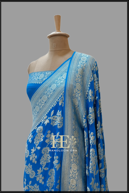Peacock Pure Georgette Banarasi Saree