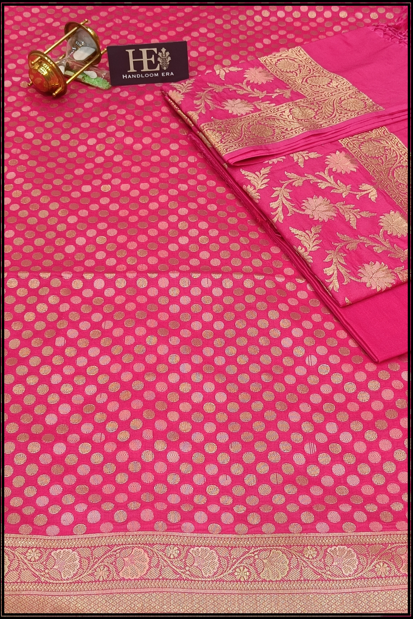 Pink Katan silk Banarasi suite