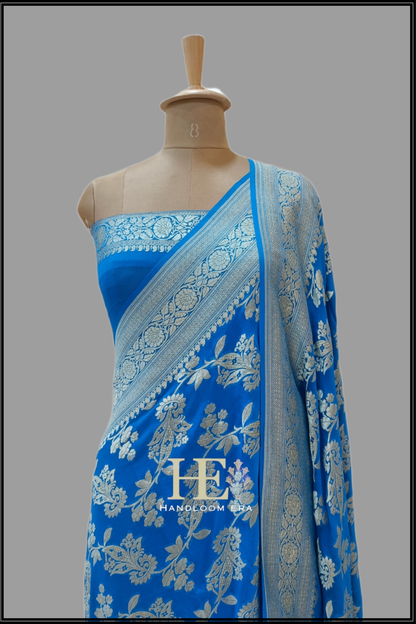 Peacock Pure Georgette Banarasi Saree