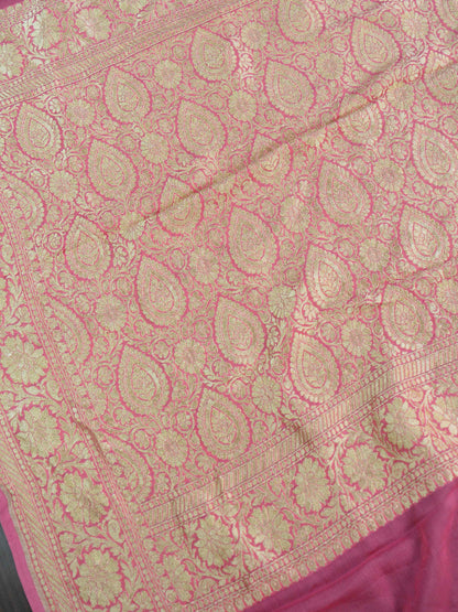 Pure Georgette Khaddi Banarasi Handloom Saree