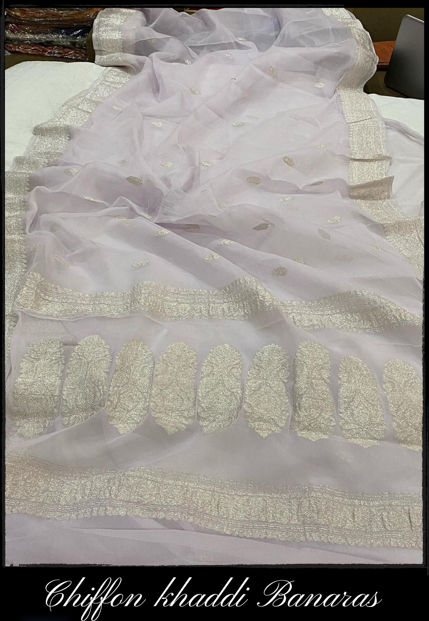 Natural Chiffon Khaddi Banarasi Saree