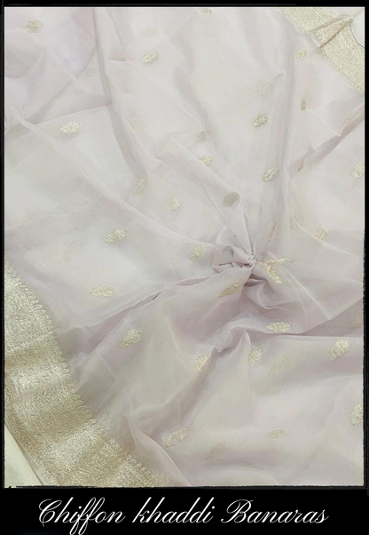 Natural Chiffon Khaddi Banarasi Saree