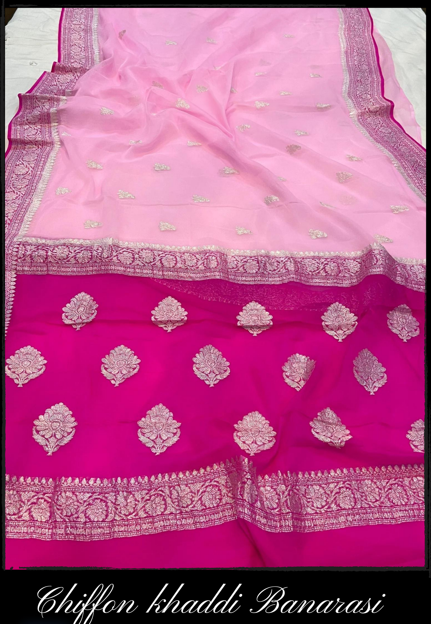 Chiffon Khaddi Banarasi Handloom Saree