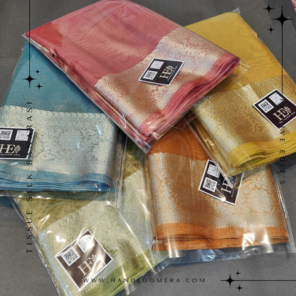 Elegant Tissue Banarasi Saree with Zari Border Pallu & Brocade Blouse