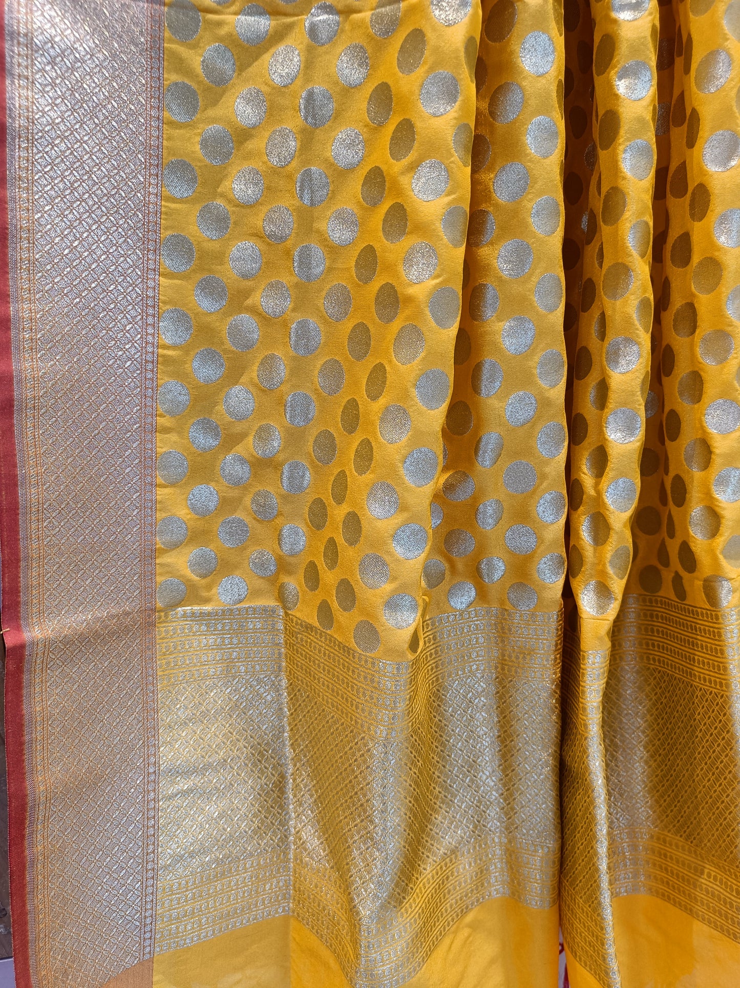 Gold Katan Silk Banarasi Dupatta