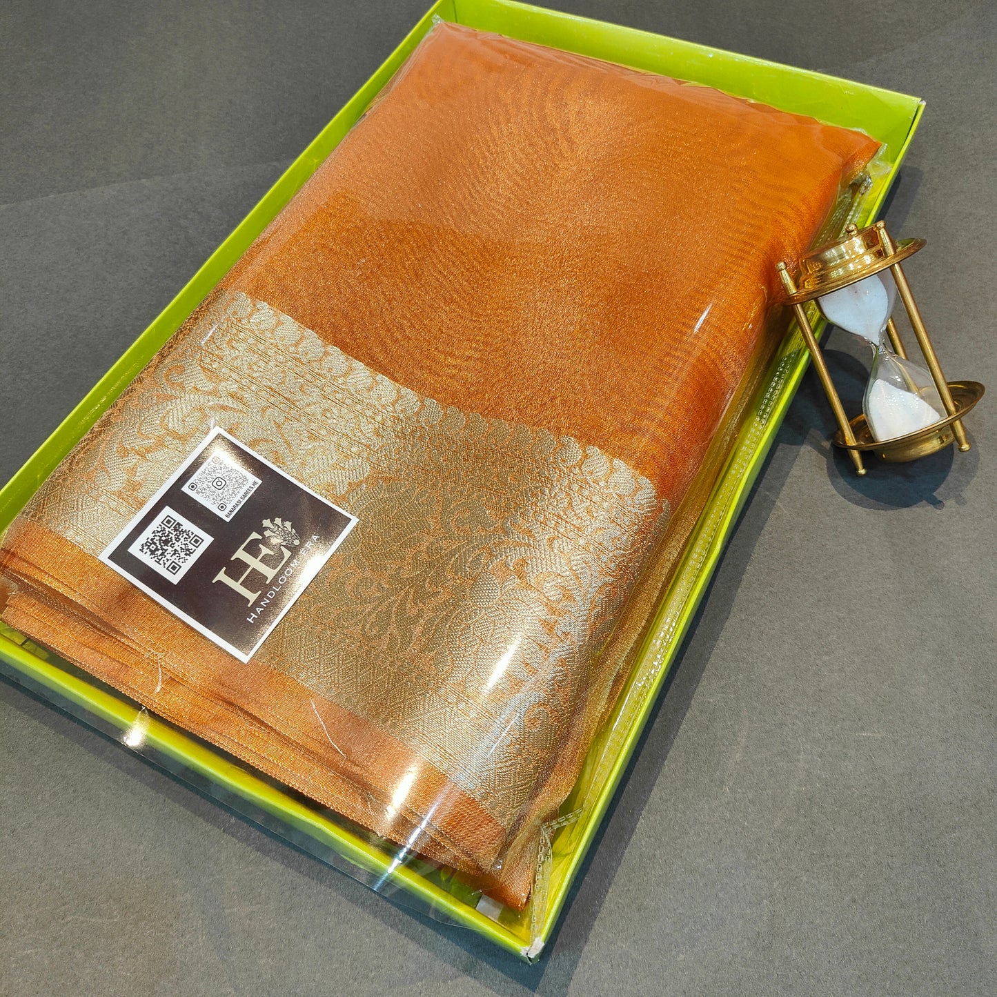 Tissue Banarasi Saree- Coral