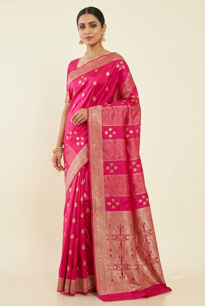 Rose Pink Fancy Banarasi Saree