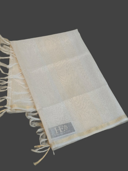 Dupatta Golden and Silver Zari Striped with Zari Pippin Border.