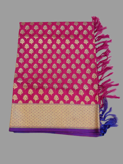 Pink Katan Silk Banarasi Dupatta