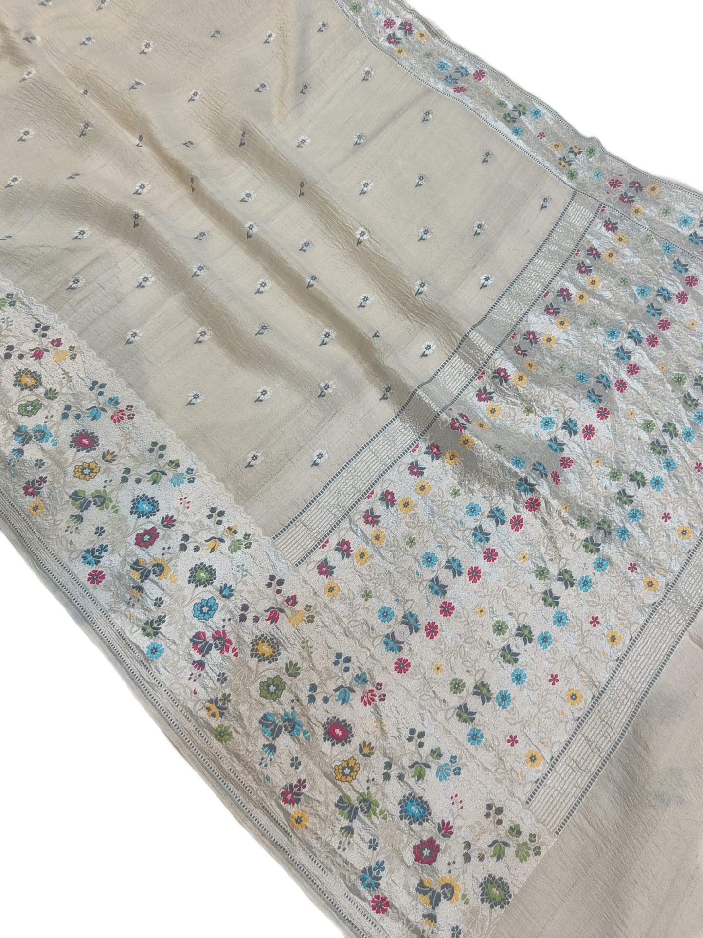 Tussar Georgette Handloom Banarasi Saree_Paithani Border