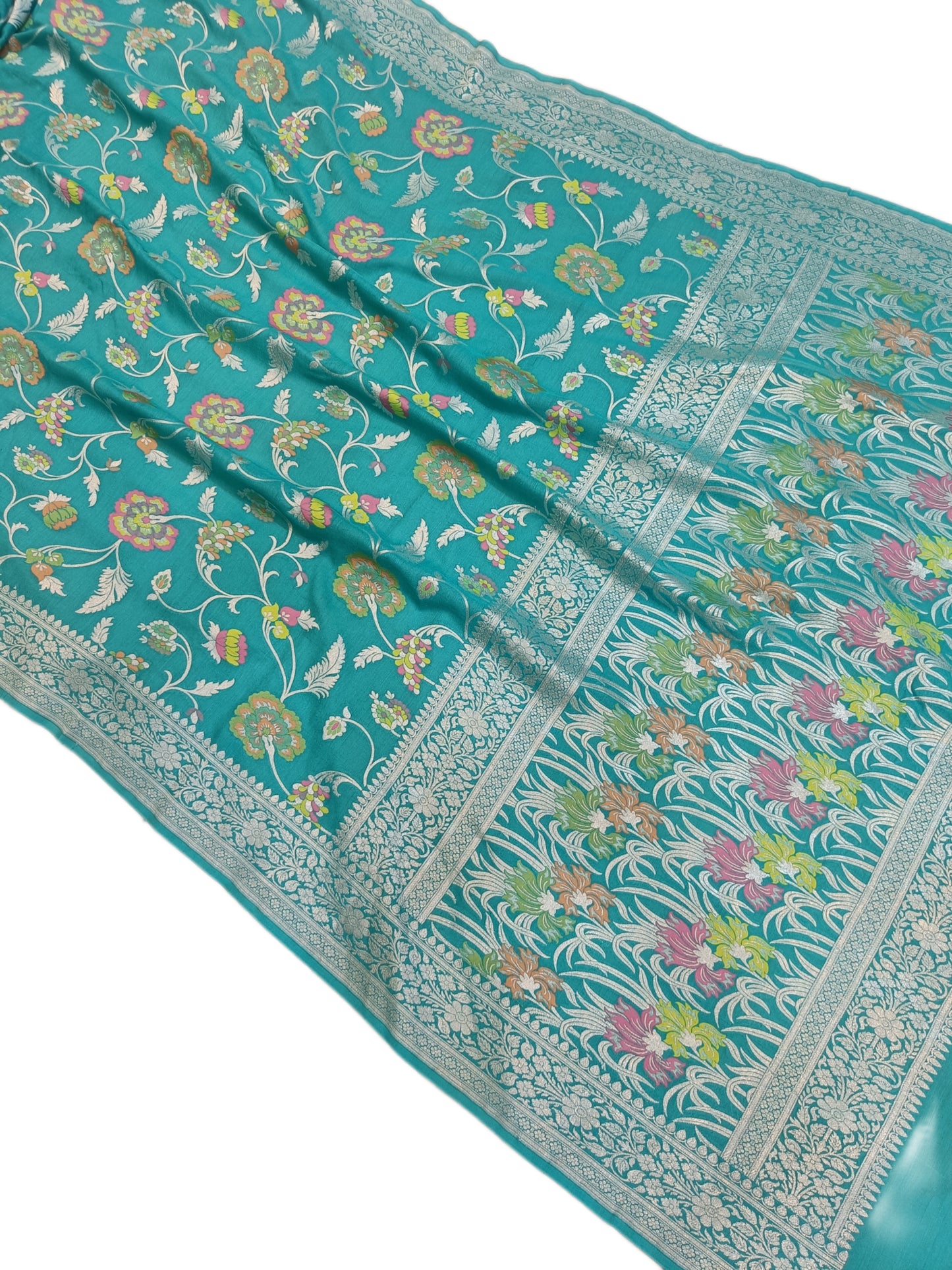 Tussar Georgette Handloom Banarasi Saree_Allover Jaal