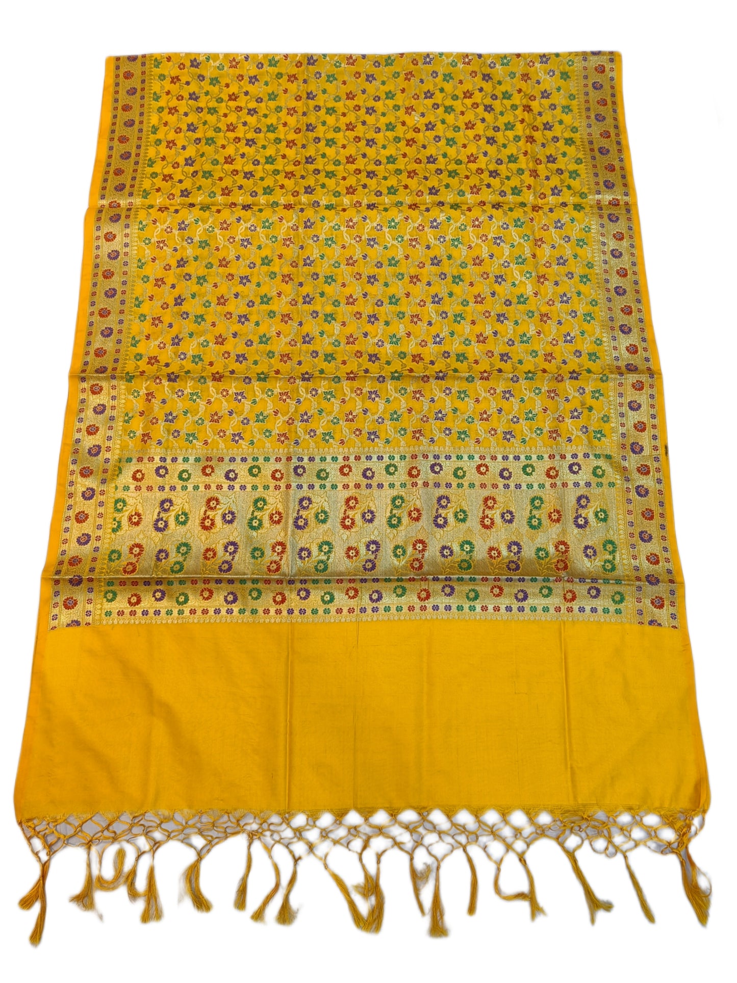 Gold Katan Silk Banarasi Dupatta