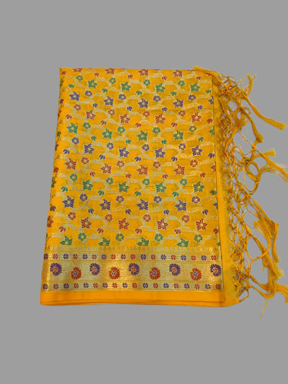 Gold Katan Silk Banarasi Dupatta