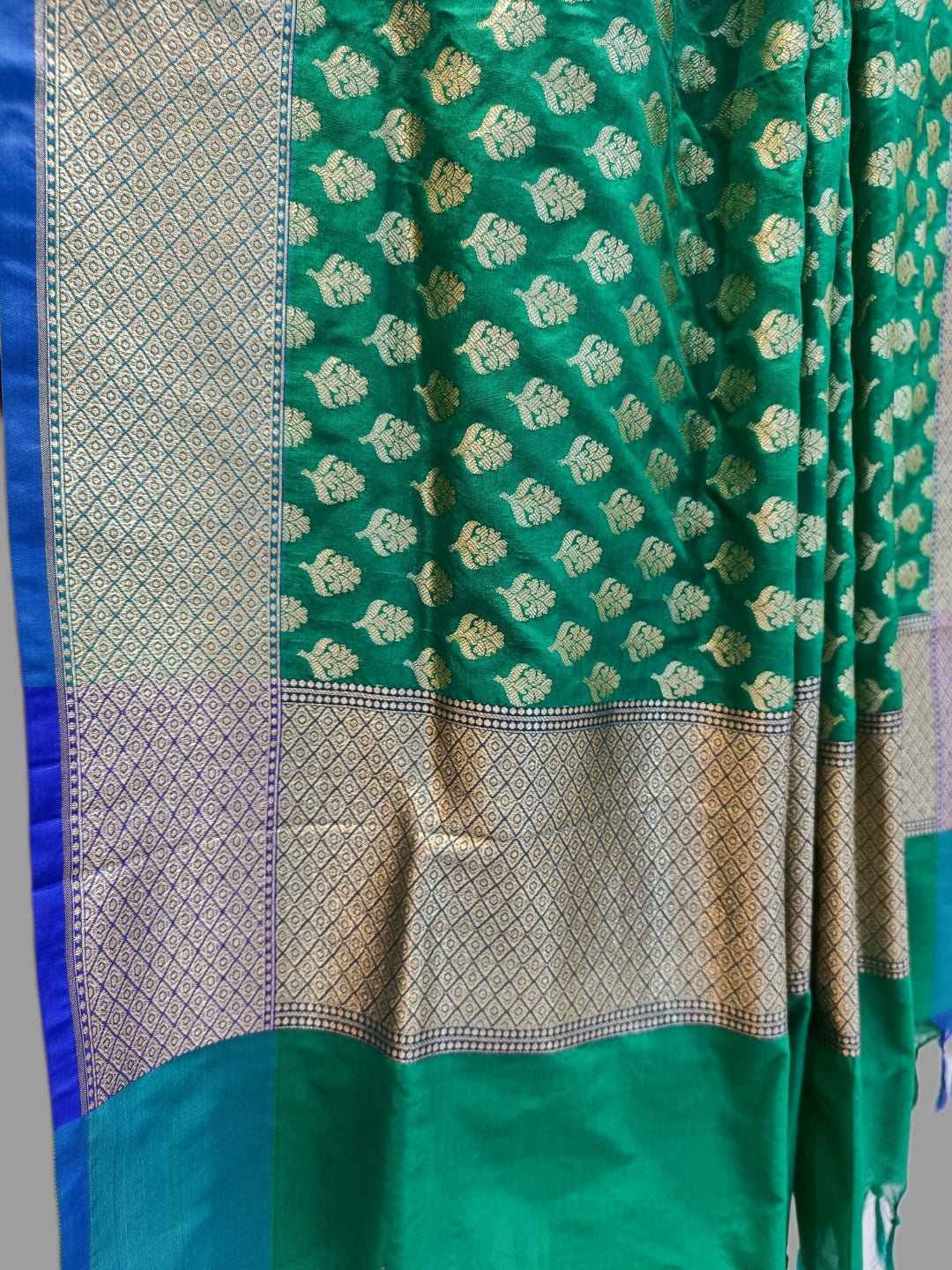 Green Katan Silk Banarasi Dupatta