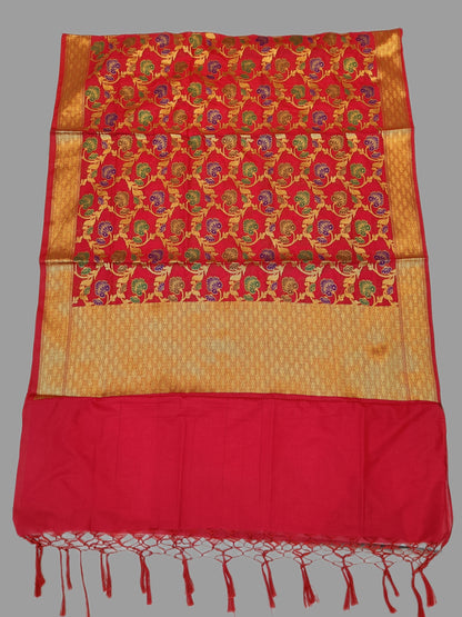 Red Katan Silk Banarasi Dupatta