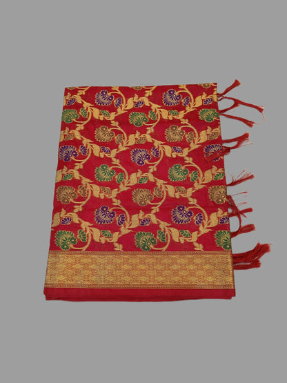 Red Katan Silk Banarasi Dupatta