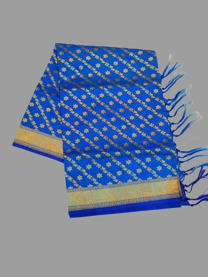 Royal Blue Katan Silk Banarasi Dupatta