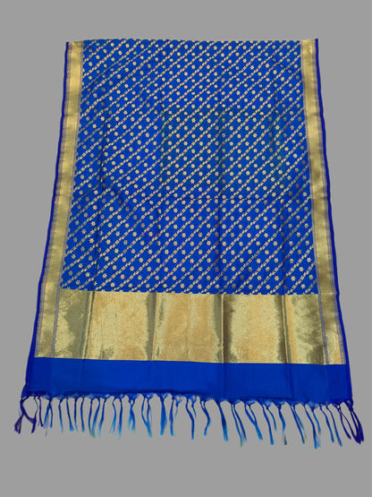 Royal Blue Katan Silk Banarasi Dupatta