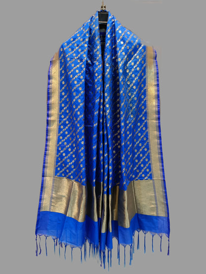 Royal Blue Katan Silk Banarasi Dupatta