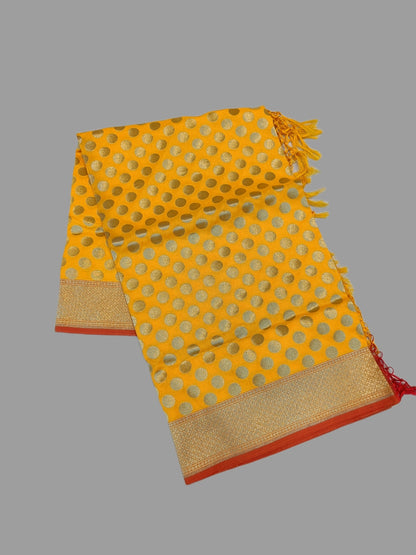 Gold Katan Silk Banarasi Dupatta