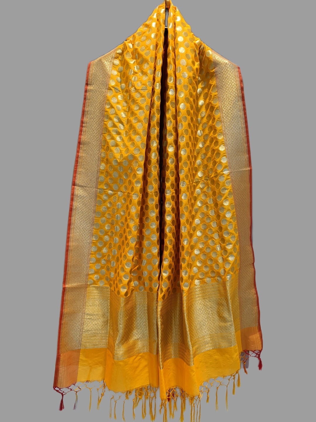 Gold Katan Silk Banarasi Dupatta