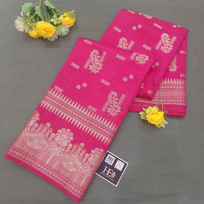 Rani Banarasi Silk Saree with Exquisite Meenakari Border