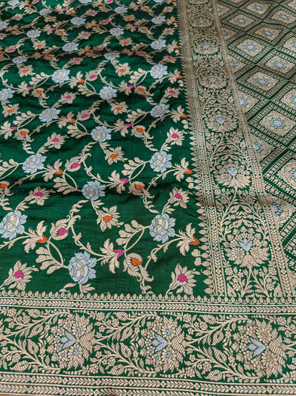 Katan Silk Handloom Meenakari Banarasi Saree